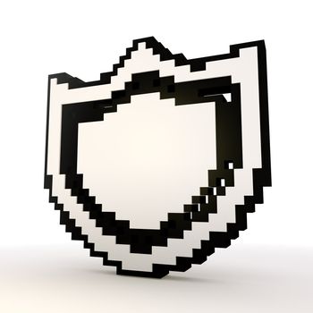 3D graphic Protection symbol in a stylish white background
