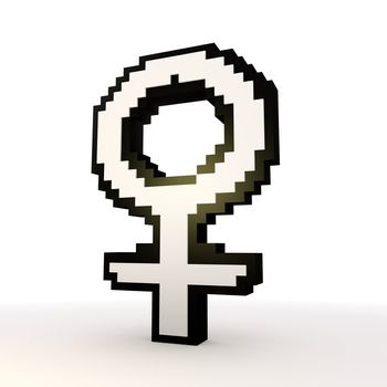 3D graphic Isolated  woman  symbol in a stylish white background