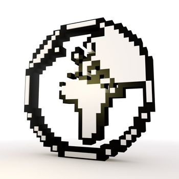 3D graphic  Elegant world symbol in a stylish white background