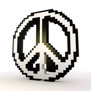 3D graphic Elegant peace symbol in a stylish white background 