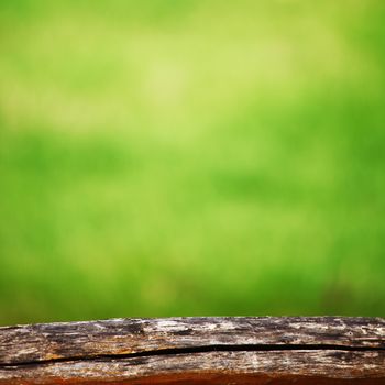 wood in grass nature background
