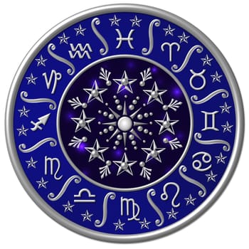 Zodiac - horoscope blue design - constellation