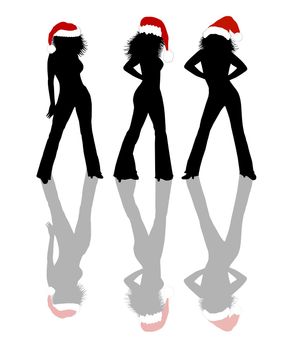 illustration of christmas girls