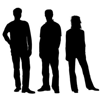 silhouette of 3 young people