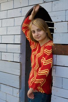 Portrait of the girl in the doorway
