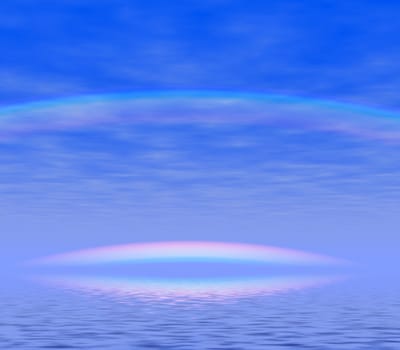 morning rainbow in haze (simulator)