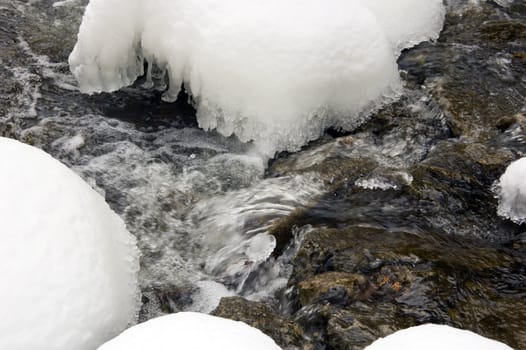 Flowing Water between Snow and Ice