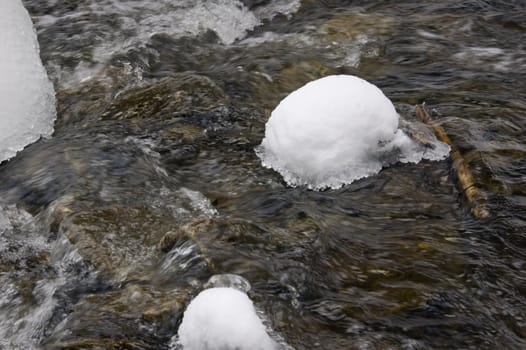 Flowing Water between Snow and Ice