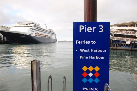 Pier number sign at port, Auckland, New Zealand