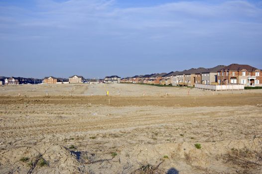 New houses and house's construction sites
