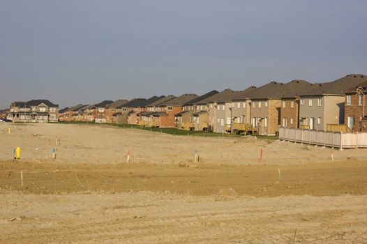 New houses and house's construction sites