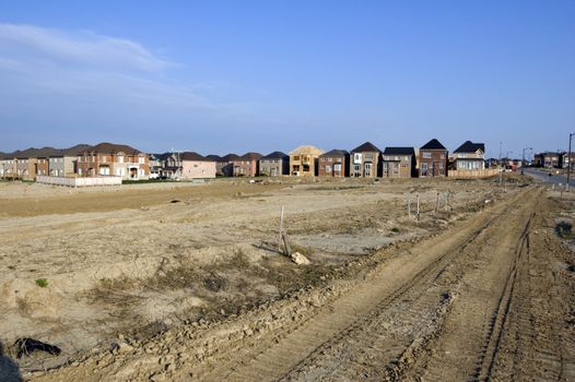 New houses and house's construction sites