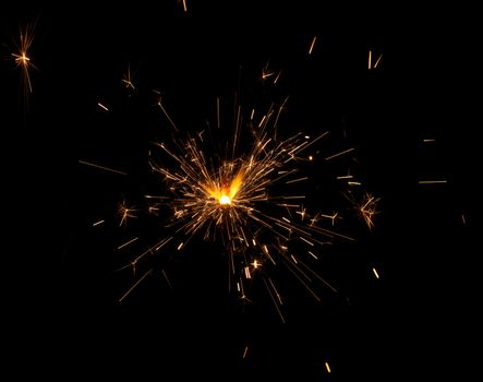 christmas sparkler isolated on black background 