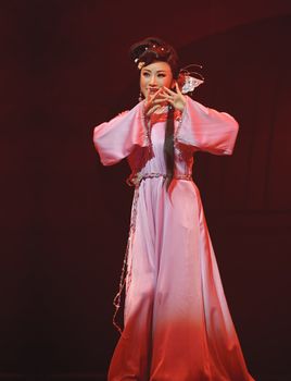 CHENGDU - MAY 31: chinese Yue opera performer make a show on stage to compete for awards in 25th Chinese Drama Plum Blossom Award competition at Experimental theater.May 31, 2011 in Chengdu, China.
Chinese Drama Plum Blossom Award is the highest theatrical award in China.