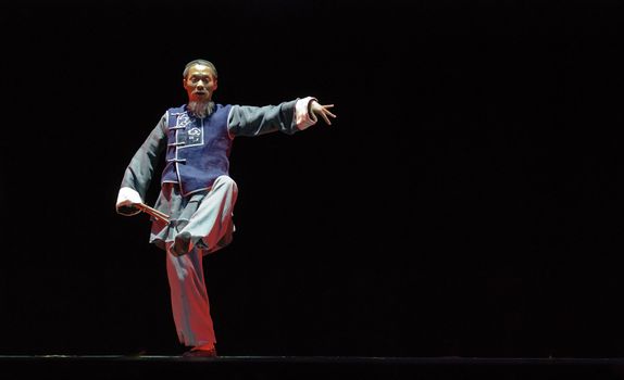 CHENGDU - DEC 12: Solo dance performed by Dance college of Central University for Nationalities at JINCHENG theater.DEC 12,2007 in Chengdu, China.
Choreographer: Wang Tianyou, Cast: Wu Hao