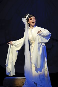 CHENGDU - MAY 31: chinese Yue opera performer make a show on stage to compete for awards in 25th Chinese Drama Plum Blossom Award competition at Experimental theater.May 31, 2011 in Chengdu, China.
Chinese Drama Plum Blossom Award is the highest theatrical award in China.