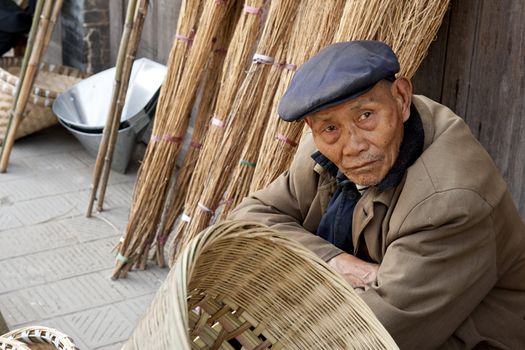 man and traditional hand tools