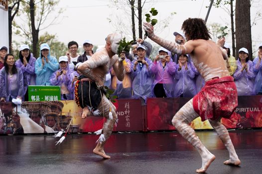 CHENGDU - MAY 29: Australian folk dancers perform in the 3rd International Festival of the Intangible Cultural Heritage.May 29, 20011 in Chengdu, China.