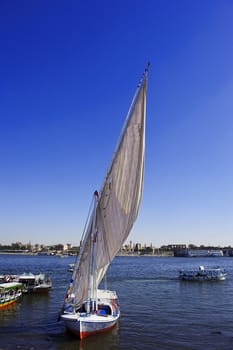 Sailing boat on the river Nile