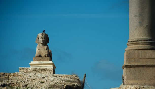 sphinx of Pompey's Pillar area in Alexandria