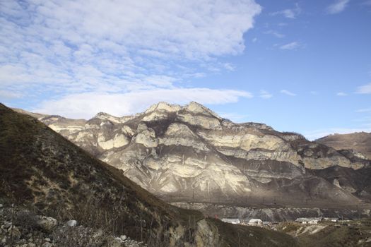 Mountain landscape, view of the top of the gorge