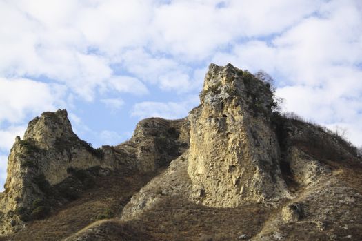 Beautiful lonely rock, cliff, mountain landscape