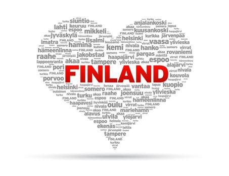 I Love Finland Illustration on white background.