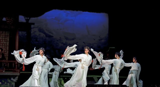 CHENGDU - JUN 3: chinese Cantonese opera performer make a show on stage to compete for awards in 25th Chinese Drama Plum Blossom Award competition at Jinsha theater.Jun 3, 2011 in Chengdu, China.
Chinese Drama Plum Blossom Award is the highest theatrical award in China.