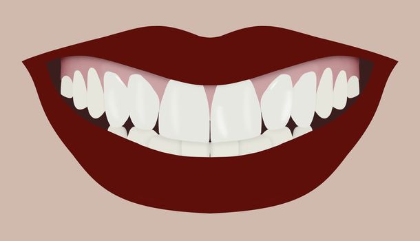 Illustration of a large mouth smiling