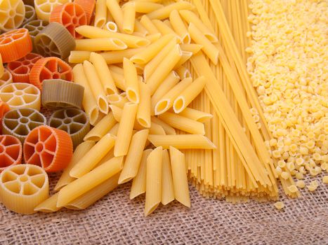 series of images with pasta. Food background.