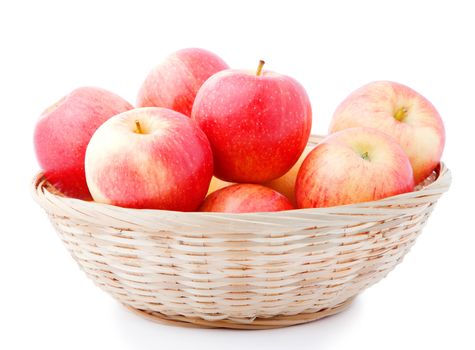 Basket of apples isolated on a white background 