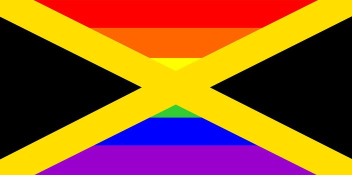 very big size gay proud flag illustration jamaica