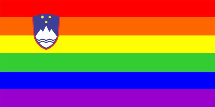 very big size gay proud flag illustration slovenia
