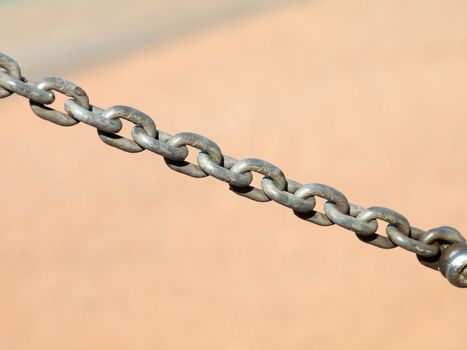 Old weathered industrial steel chain 