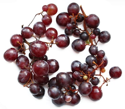 Purple ripe grape isolated on white background

