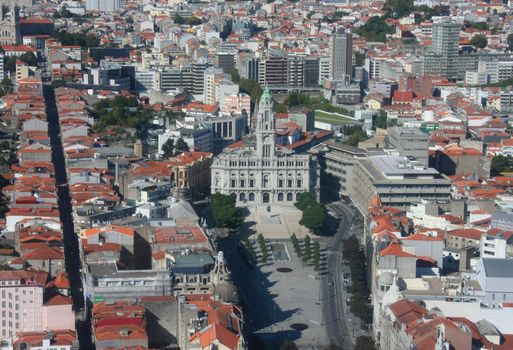 Oporto city hall - aerial view