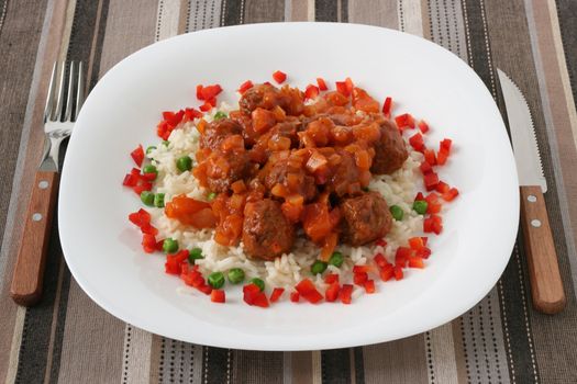 meatballs with rice