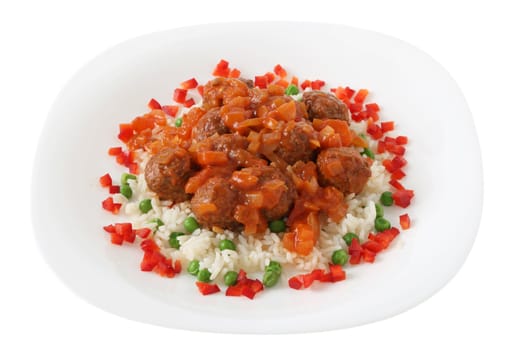 meatballs with rice