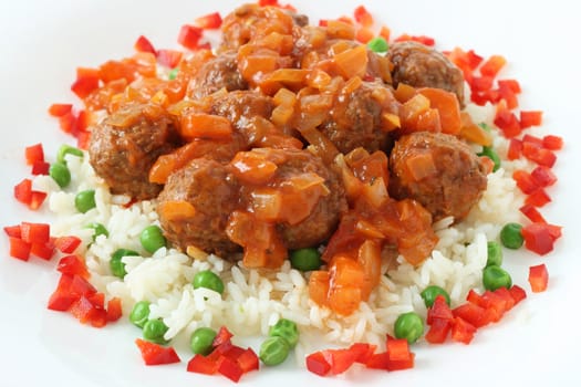 meatballs with rice