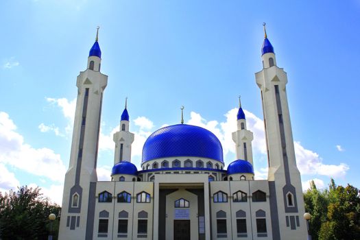Summer landscape with Islam temple of the South Russia
