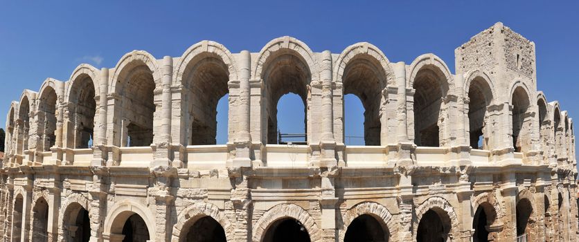 The Arles Amphitheatre is a Roman amphitheatre in the southern French town of Arles