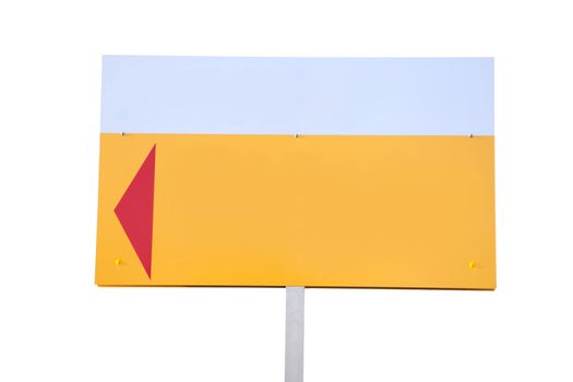 Empty yellow billboard on blue sky background 