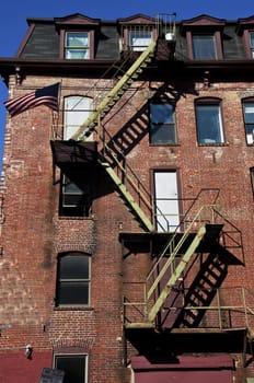 old building in downtown Portland, Maine, USA 