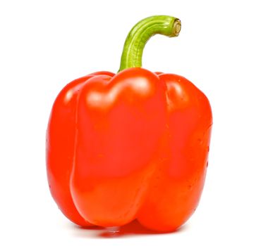 Red bell pepper isolated on white background