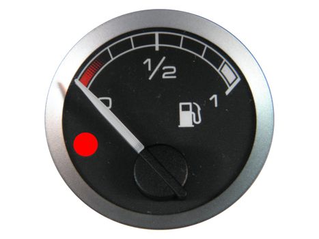 View of a fuel gauge for a car. Provided free object.