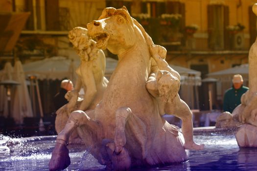 Rome, fountain of four rivers, Architecture, Art, Attraction, Capital, City, Culture, Europe, Famous, Fountain, Historic, History, Italian, Italy, Landmark, Marble, Monument, Obelisk, Sculpture, Square, Statue, Street, Tourism, Tourist, Travel,