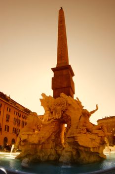 Rome, fountain of four rivers, Architecture, Art, Attraction, Capital, City, Culture, Europe, Famous, Fountain, Historic, History, Italian, Italy, Landmark, Marble, Monument, Obelisk, Sculpture, Square, Statue, Street, Tourism, Tourist, Travel,