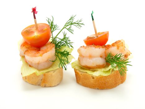 canape made from shrimp 