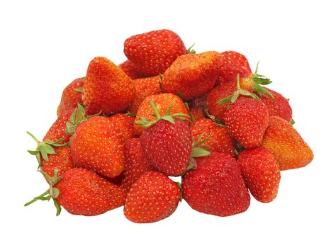 Strawberries isolated on white background.