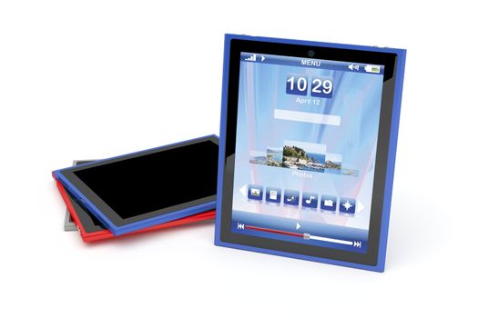 Tablet computers with different colors